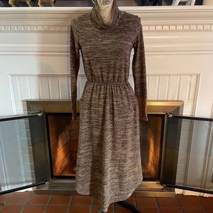 Reborn J cotton knit long sleeve midi dress